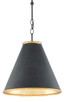 Currey and Company - 9000-0534 - One Light Pendant - Pierrepont - Antique Black/Contemporary Gold Leaf/Gold