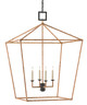 Currey and Company - 9000-0611 - Four Light Lantern - Denison - Natural/Molé Black