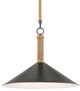 Currey and Company - 9000-0639 - One Light Pendant - Ocracoke - Blacksmith/Sugar White/Natural