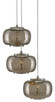 Currey and Company - 9000-0689 - Three Light Pendant - Pepper - Nickel/Silver