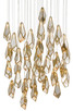 Currey and Company - 9000-0708 - 36 Light Pendant - Glace - Raj Mirror/Antique Brass/Silver
