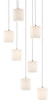 Currey and Company - 9000-0711 - Seven Light Pendant - Dove - White/Silver