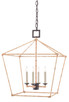 Currey and Company - 9000-0872 - Four Light Lantern - Denison - Natural/Molé Black
