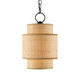 Currey and Company - 9000-0944 - One Light Pendant - Mathias - Natural/Satin Black
