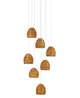 Currey and Company - 9000-1000 - Seven Light Pendant - Beehive - Natural/Silver