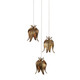 Currey and Company - 9000-1020 - Three Light Pendant - Iota - Antique Brass/Silver