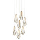 Currey and Company - 9000-1035 - Seven Light Pendant - Glace - White/Antique Brass/Silver