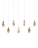 Currey and Company - 9000-1059 - Seven Light Pendant - Glace - Raj Mirror/Antique Brass/Silver