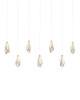 Currey and Company - 9000-1072 - Seven Light Pendant - Glace - White/Antique Brass/Silver