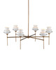 Currey and Company - 9000-1092 - Six Light Chandelier - Etiquette - Antique Brass/White