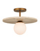 Currey and Company - 9000-1195 - One Light Semi-Flush Mount - Apricity - Beige/Antique Brass/Frosted White