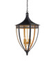 Currey and Company - 9000-1217 - Four Light Lantern - Wycombe - Satin Black/Contemporary Gold Leaf