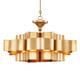 Currey and Company - 9494 - Six Light Chandelier - Grand Lotus - Antique Gold Leaf