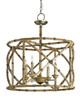 Currey and Company - 9694 - Four Light Lantern - Palm Beach - Washed Wood/Natural/Pyrite Bronze
