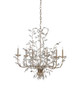 Currey and Company - 9973 - Six Light Chandelier - Crystal Bud - Silver Granello