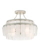 Currey and Company - 9999-0030 - Three Light Semi-Flush Mount - Vintner - Opaque White/Contemporary Silver Leaf