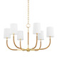 Hudson Valley - 3534-AGB - Six Light Chandelier - Webson - Aged Brass