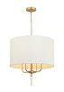 Varaluz - 368P04GOW - Four Light Pendant - Secret Agent - Painted Gold/White Leather