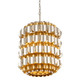 Varaluz - 382F06AGGD - Six Light Foyer Pendant - Swoon - Antique Gold/Gold Dust