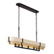 Varaluz - 389N05MBHN - Five Light Linear Pendant - Blonde Moment - Matte Black/Honey/Medium Oak