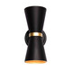 Varaluz - 390W02MBFG - Two Light Wall Sconce - Mad Hatter - Matte Black/French Gold