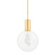 Hudson Valley - KBS1875701S-AGB - One Light Pendant - Gio - Aged Brass