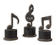 Uttermost - 19280 - Figurines Set/3 - Music Notes - Aged Black w/Tan Glaze And Matte Black
