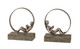 Uttermost - 19596 - Bookends Set/2 - Lounging Reader - Antiqued Silver Leaf w/Light Gray Glaze