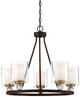 Minka-Lavery - 3075-416 - Five Light Chandelier - Studio 5 - Painted Bronze w/Natural Brushed Brass