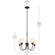 Jolie Five Light Chandelier (43638BK)