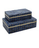 Currey and Company - 1200-1060 - Box Set of 2 - Midnight - Blue/Brass