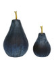 Currey and Company - 1200-1062 - Pear Set of 2 - Glass Pear - Blue/Brass