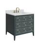 Currey and Company - 3800-0019 - Vanity with Rectangular Undermount Sink - Santos - Vintage Navy/Natural/White/Brushed Brass/Polished Nickel