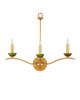 Currey and Company - 5000-0288 - Three Light Wall Sconce - Flannery - Contemporary Gold Leaf/Green