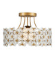 Currey and Company - 9000-1345 - One Light Semi-Flush Mount - Spring Flower - Frosted/Glossy White/Brass
