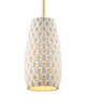 Currey and Company - 9000-1370 - One Light Pendant - Tessitura - White/Brass