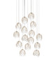 Currey and Company - 9000-1390 - 15 Light Pendant - Banyan - Antique Brass/Clear/Silver