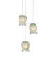 Currey and Company - 9000-1396 - Three Light Pendant - Polpo - Green/Silver