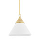 Mitzi - H709701L-AGB/TWH - One Light Pendant - Mica - Aged Brass