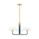 Mitzi - H886803-AGB/SBL - Three Light Chandelier - Aston - Aged Brass
