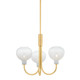 Mitzi - H990803-AGB - Three Light Chandelier - Estelle - Aged Brass