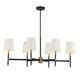 Savoy House - 1-1631-6-143 - Six Light Linear Chandelier - Brody - Matte Black with Warm Brass Accents