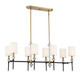 Savoy House - 1-1889-8-143 - Eight Light Linear Chandelier - Tivoli - Matte Black with Warm Brass Accents