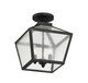 Woodstock Three Light Flush Mount (5-105-BK)