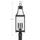 Emery Three Light Outdoor Post Lantern (5-609-BK)