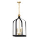 Savoy House - 7-7802-4-143 - Four Light Pendant - Sheffield - Matte Black with Warm Brass Accents