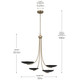Palmela Four Light Chandelier (52855CPZBK)