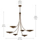 Palmela Six Light Chandelier (52857LBRLBZ)