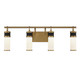 Savoy House - 8-1638-4-143 - LED Bathroom Vanity - Abel - Matte Black with Warm Brass Accents