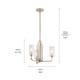 Kimrose Three Light Chandelier (52410PN)
